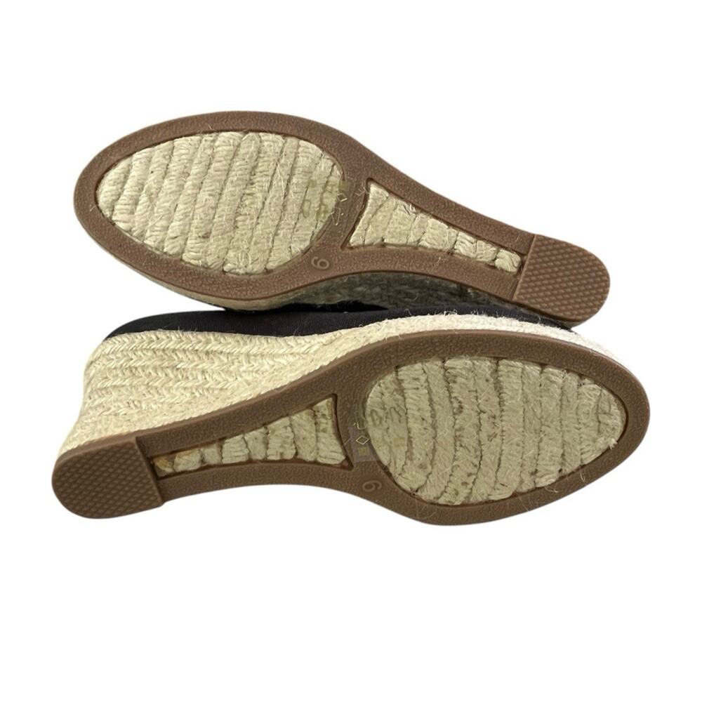 NEW J Crew Women’s Size 6 Seville Canvas Espadrille Black Wedges Slip Ons 64498 - Picture 10 of 12